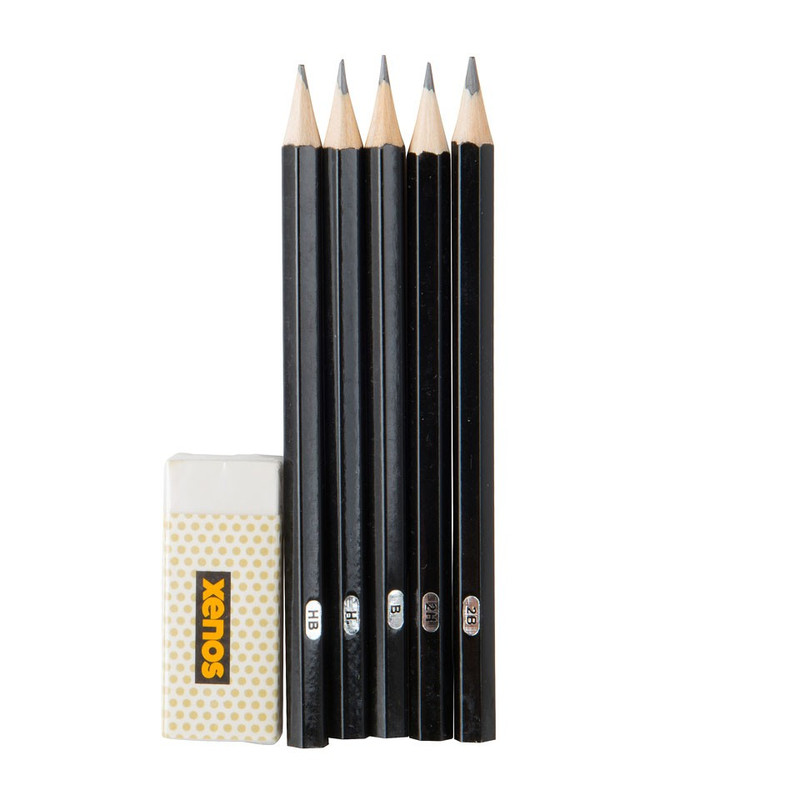 Potloden met gum - 5 stuks 
