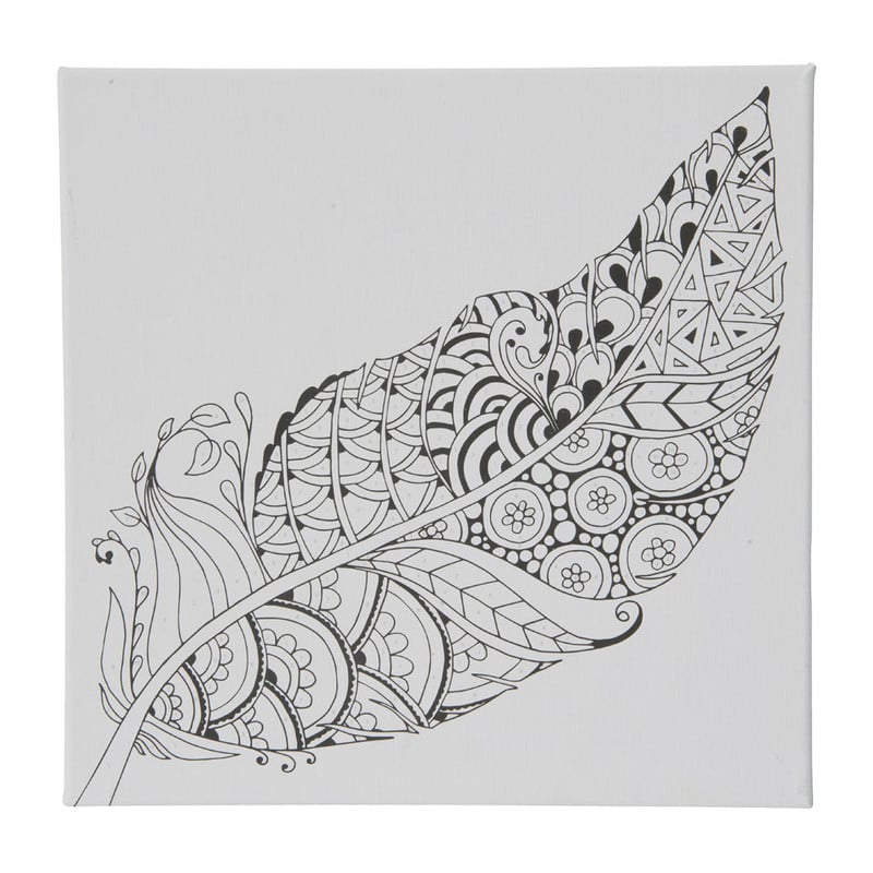 Schilderen op nummer - veer - 30x30 cm