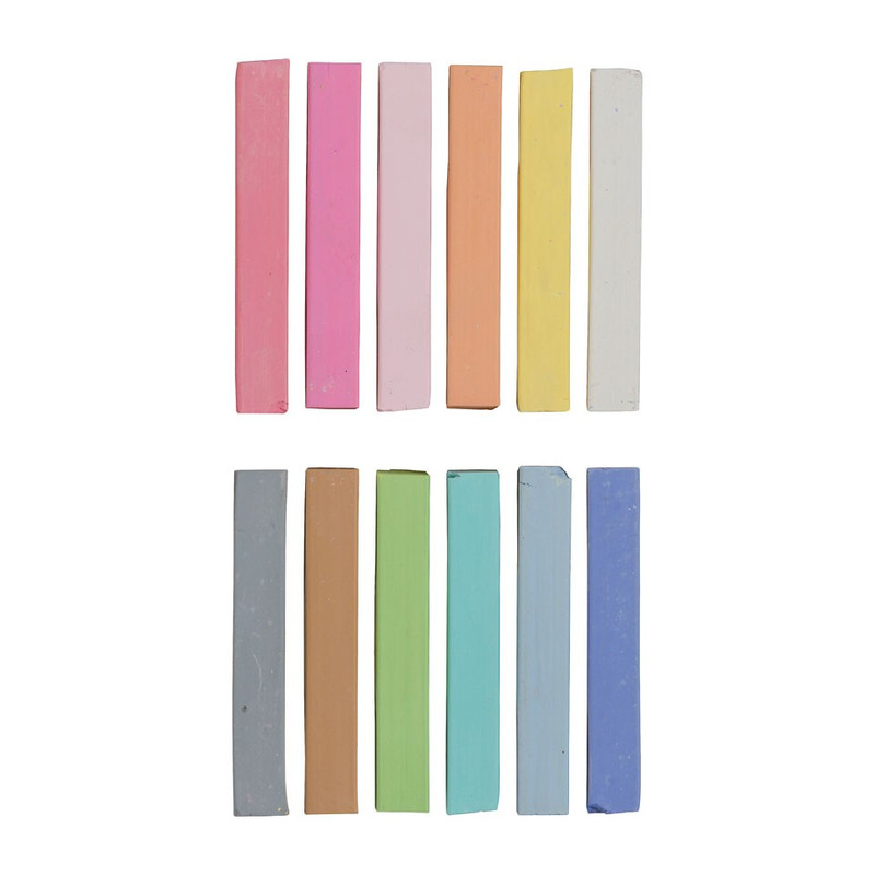 Pastelkrijt - pastelkleuren - 12 stuks