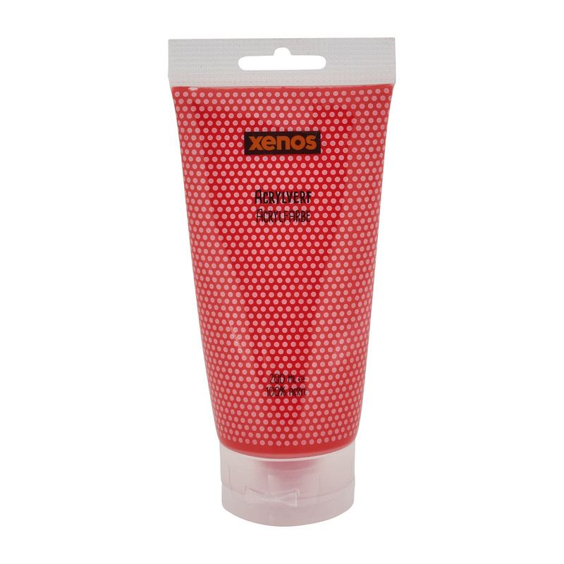 Arcylverf in tube - rood - 200 ml 