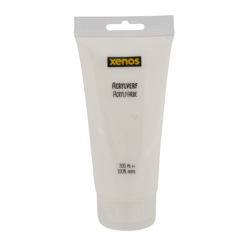 Arcylverf in tube - wit - 200 ml 