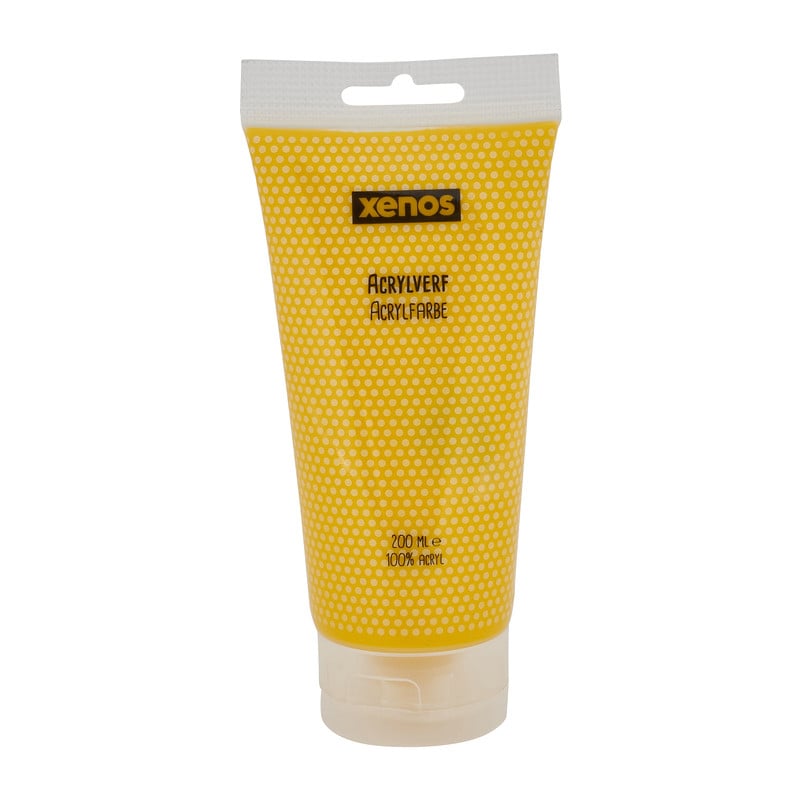 Arcylverf in tube - geel - 200 ml 