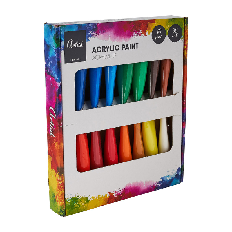 Acrylverf - set van 16 
