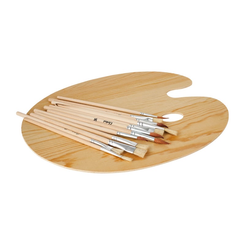 Set van 12 kwasten met palet