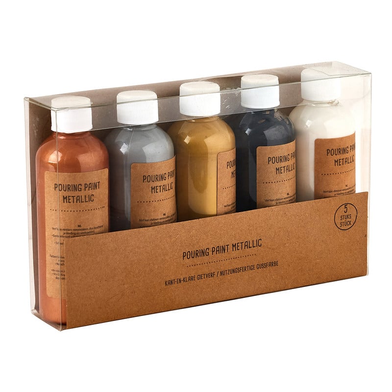 Paint pouring metallic - set van 5 - 100 ml