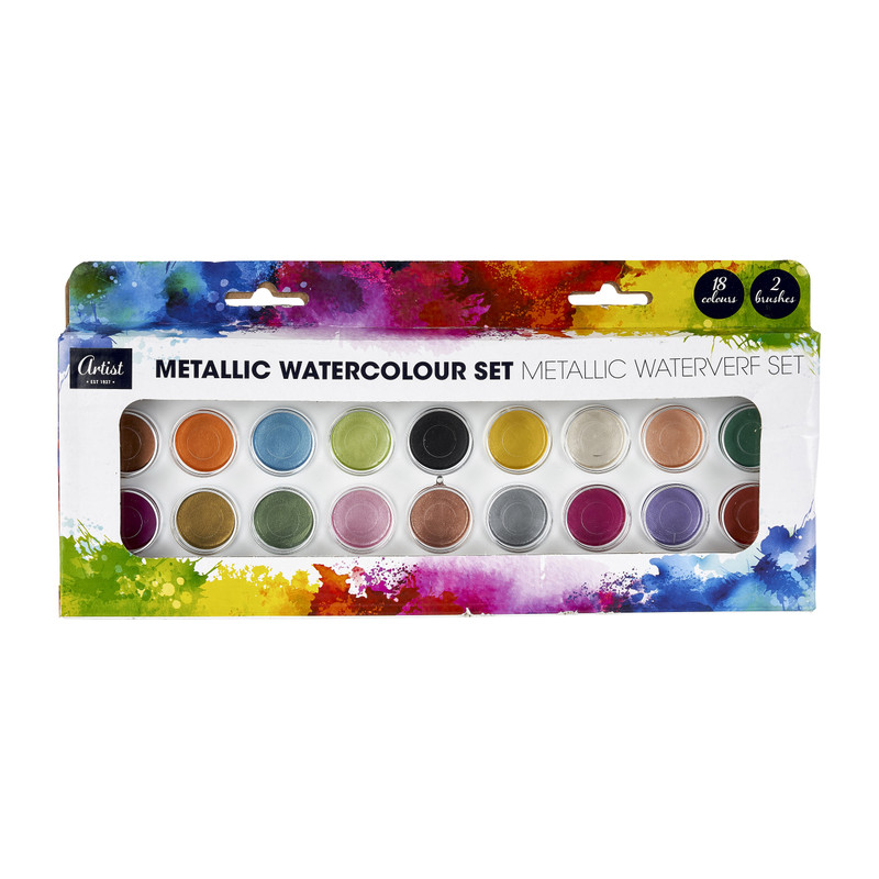 Waterverf metallic - 18 kleuren