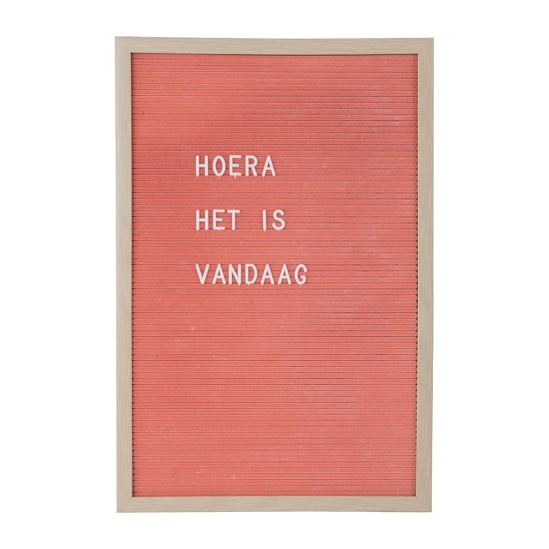 Letterbord - roze - 45x30 cm