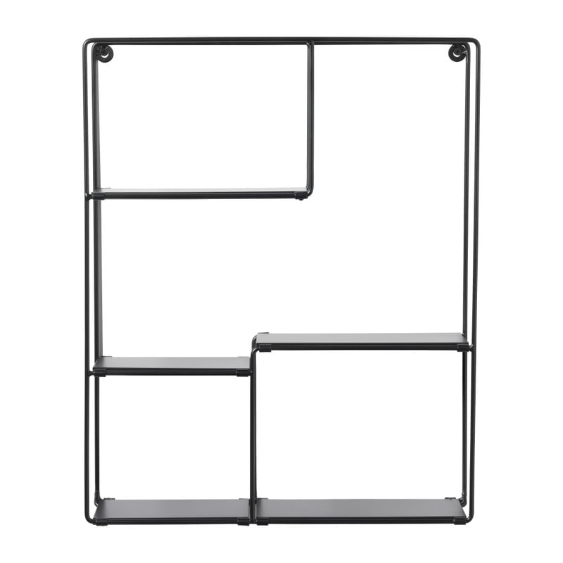 Wandrek met vakken Quin - zwart - 50x40x11.5 cm 
