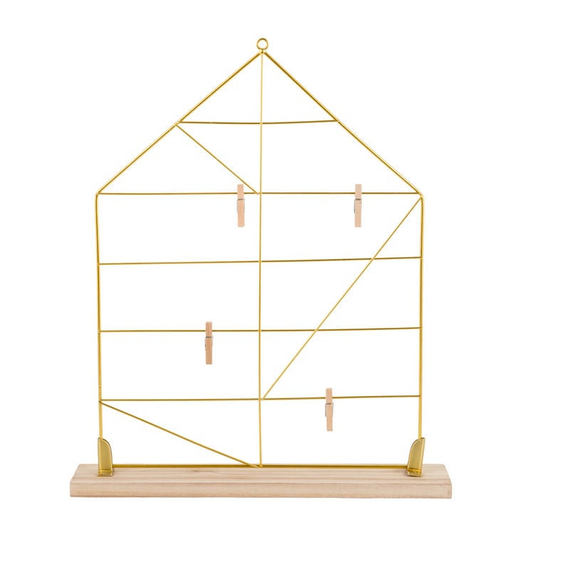Kaartenrekje huisje staand - goud - 40x60x47cm