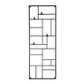 Wandrek XXL met clips - 150x55 cm - zwart