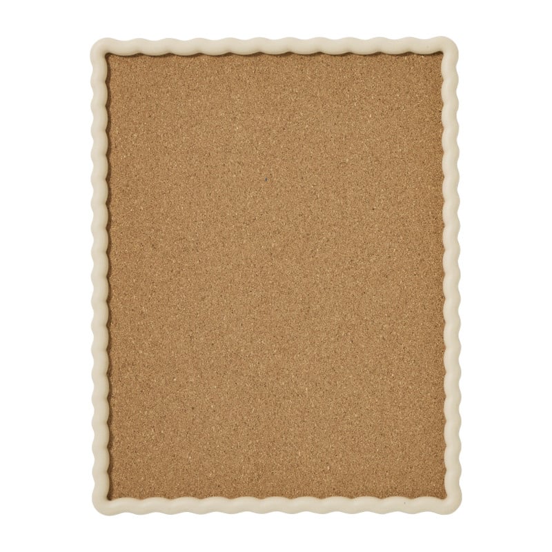 Prikbord met golfrand klein - beige - 44x34 cm