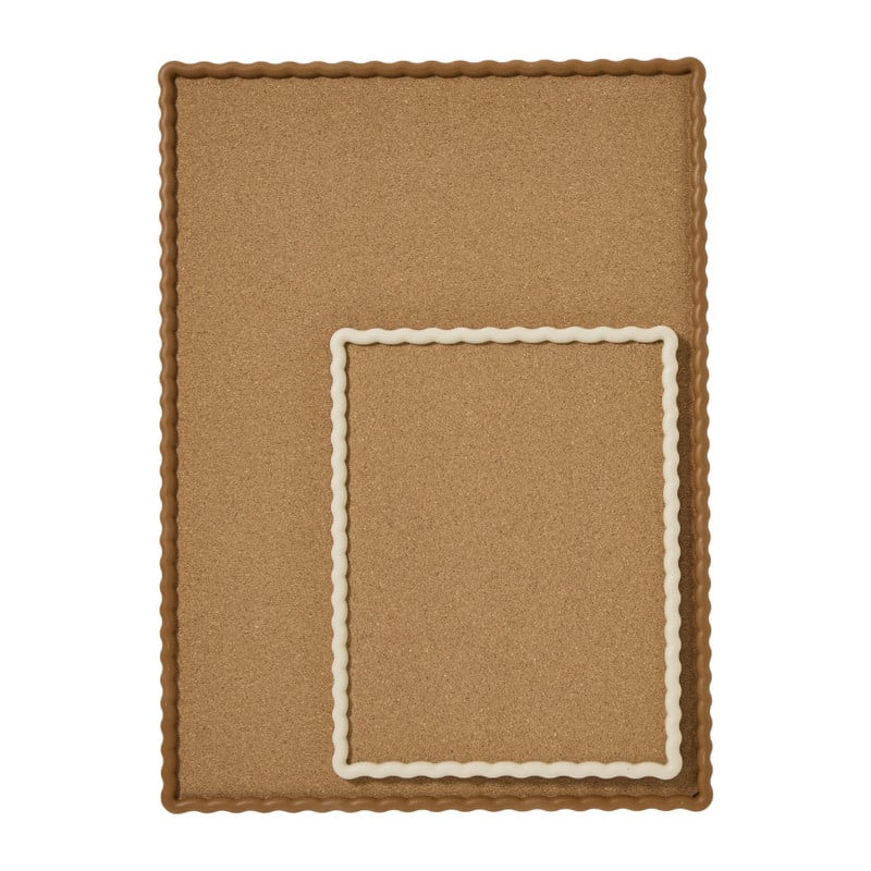 Prikbord met golfrand groot - bruin - 74x54 cm