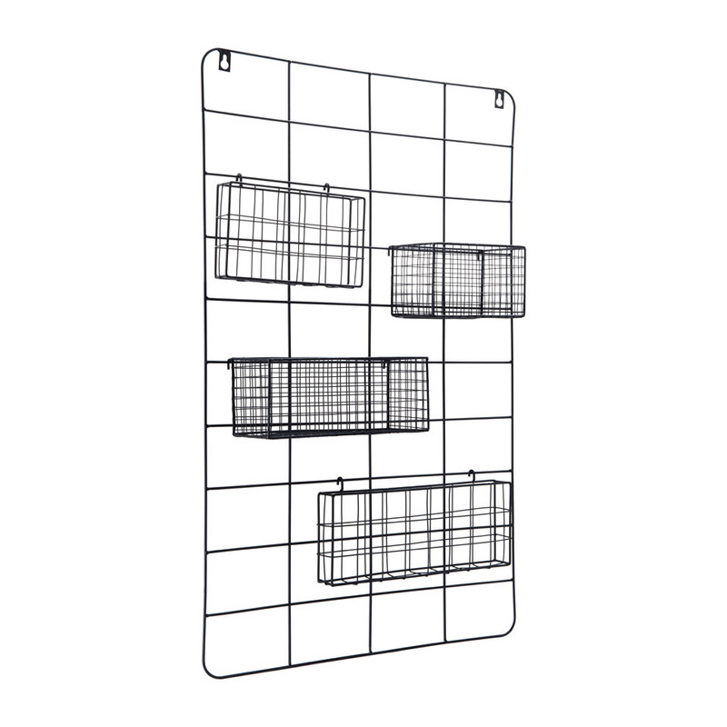 Wandrek metaal - 80x50 cm - zwart