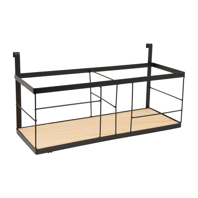 Plantenbakje voor wandrek - zwart - 40x16,5x20 cm