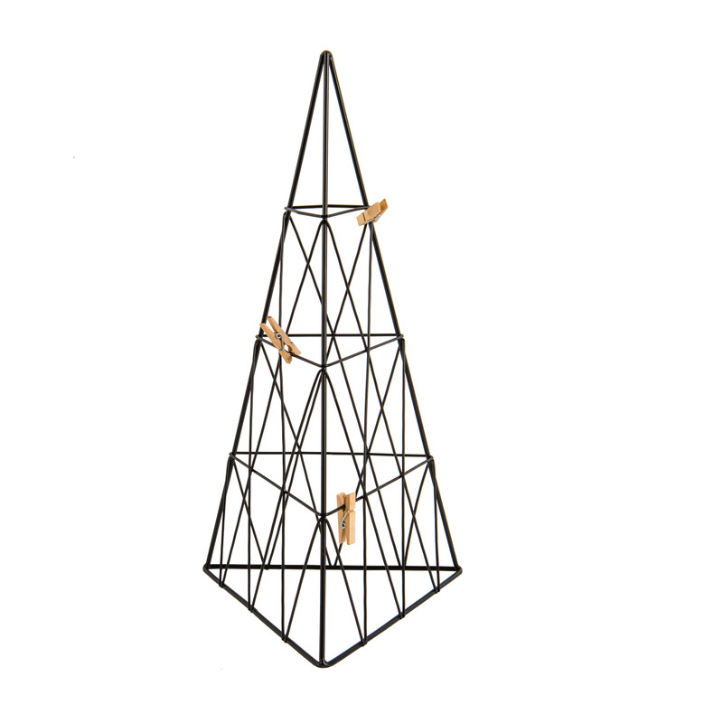 Kerstboom met clips - metaal - 20x20x40 cm