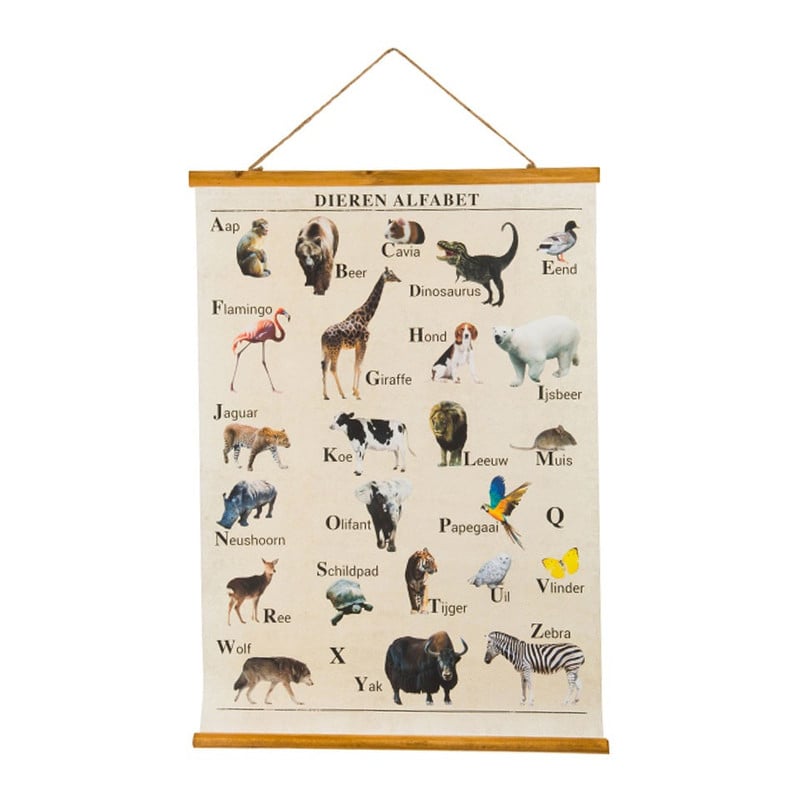 Vintage poster dieren alfabet - 50 x 70 cm