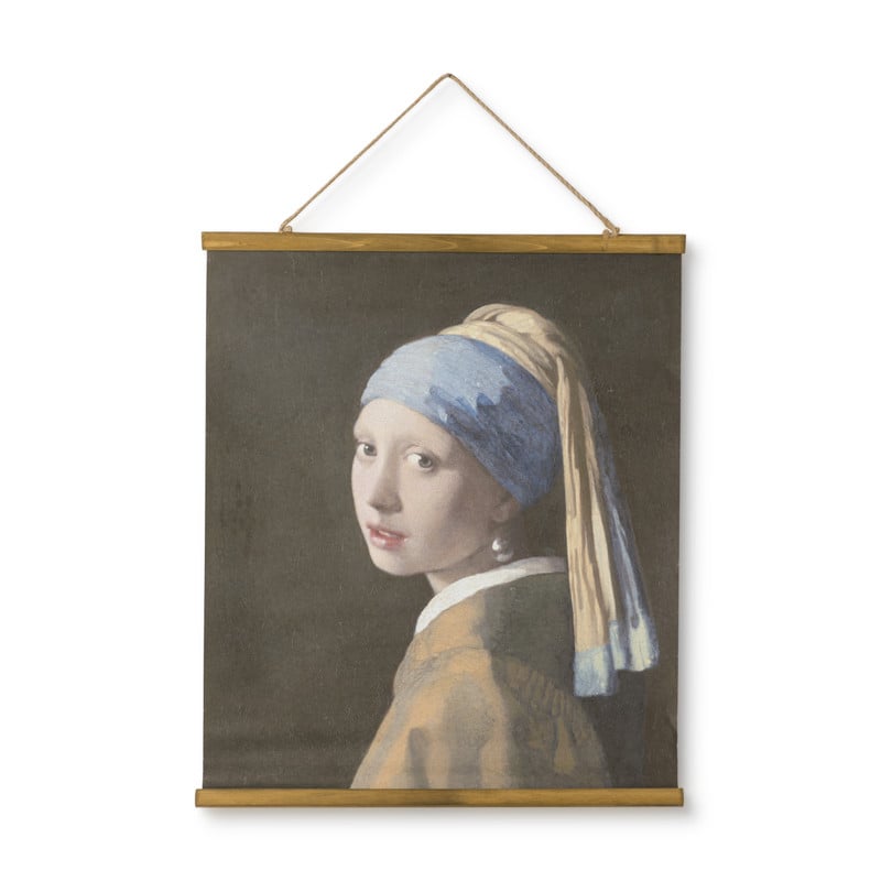 Poster meisje met parel - multikleur- 50x70 cm