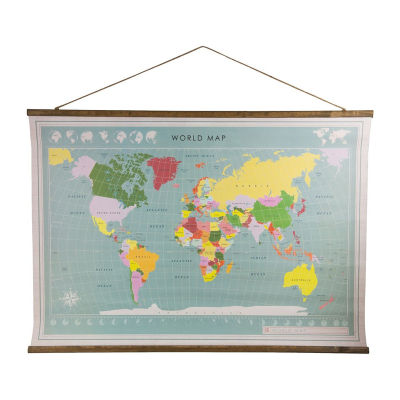 Vintage wereldkaart - 100x70 cm