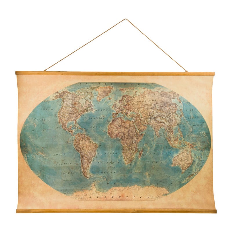 Vintage wereldkaart antiek - 100x70 cm