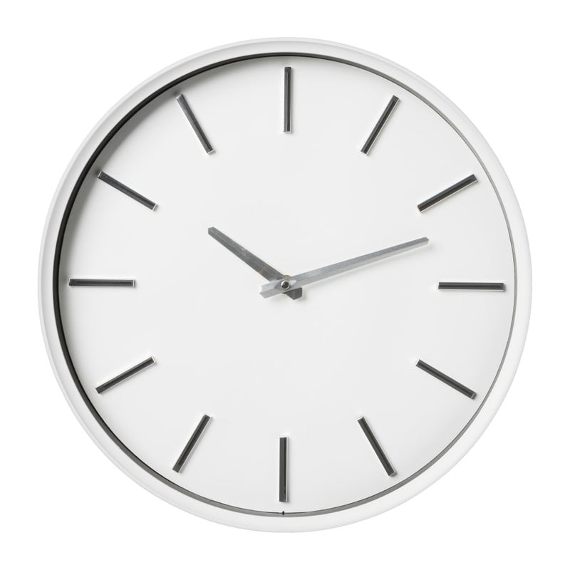 Wandklok kunststof - wit - ø36 cm