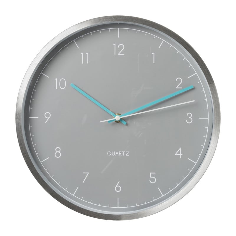 Wandklok aluminium - grijs - ø30 cm