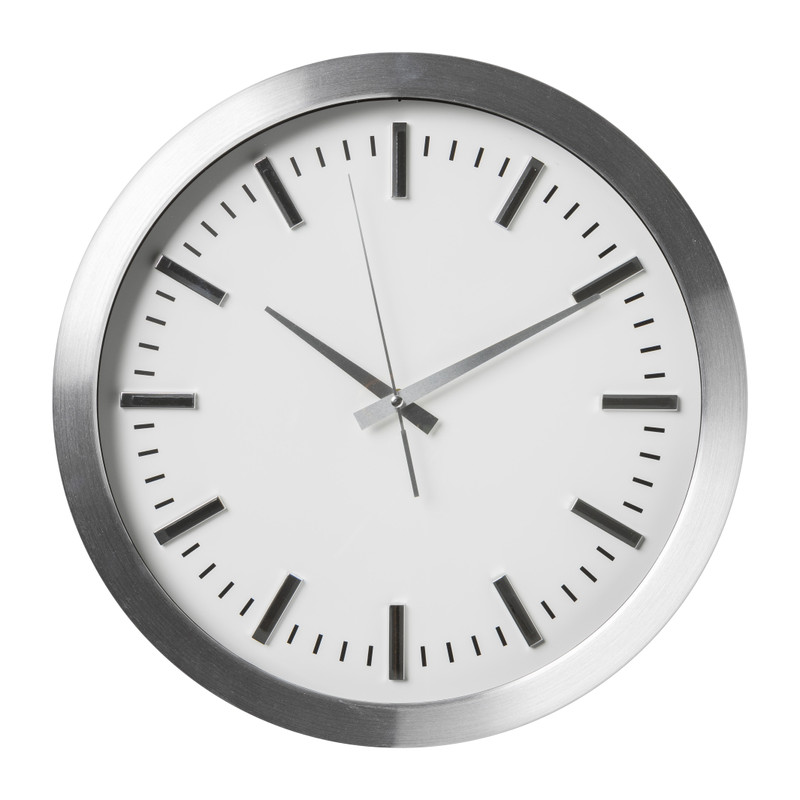 Wandklok zilveren rand - wit - ø40 cm 