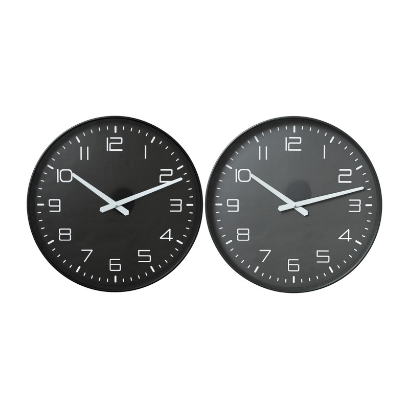 Wandklok Gina - zwart - ø40x4.5 cm