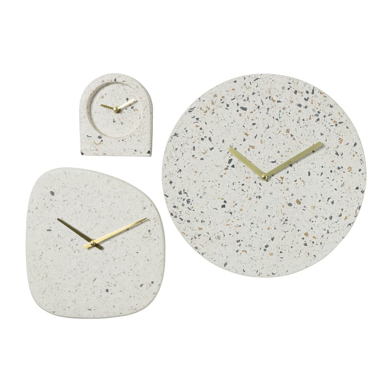 Wandklok Terrazzo - organisch - 22.5x20.5x4 cm