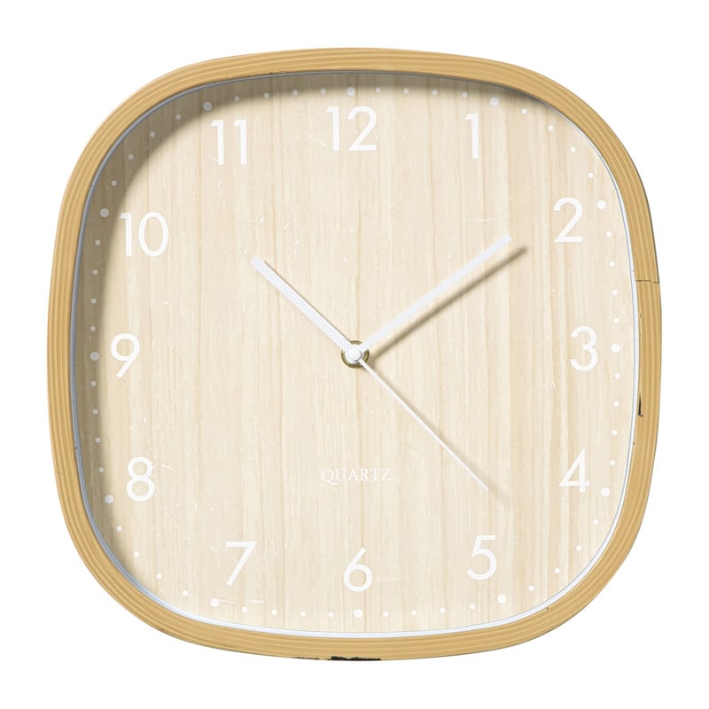 Wandklok houtlook - bruin - ø30 cm