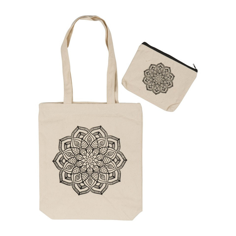 Shopping bag met etui - mandala