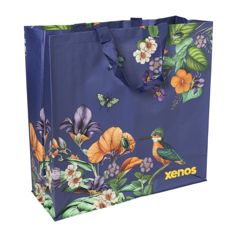 Shopper vogel - donkerblauw - 46x45x17 cm