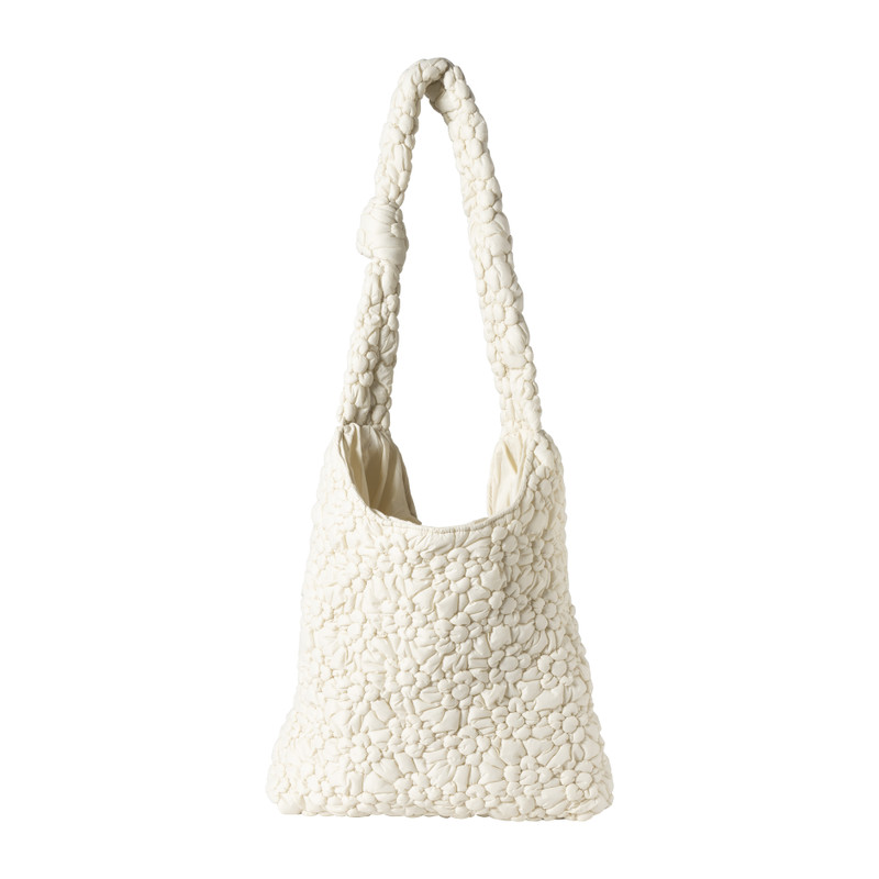 Crossbody tas bloemen - wit - nylon