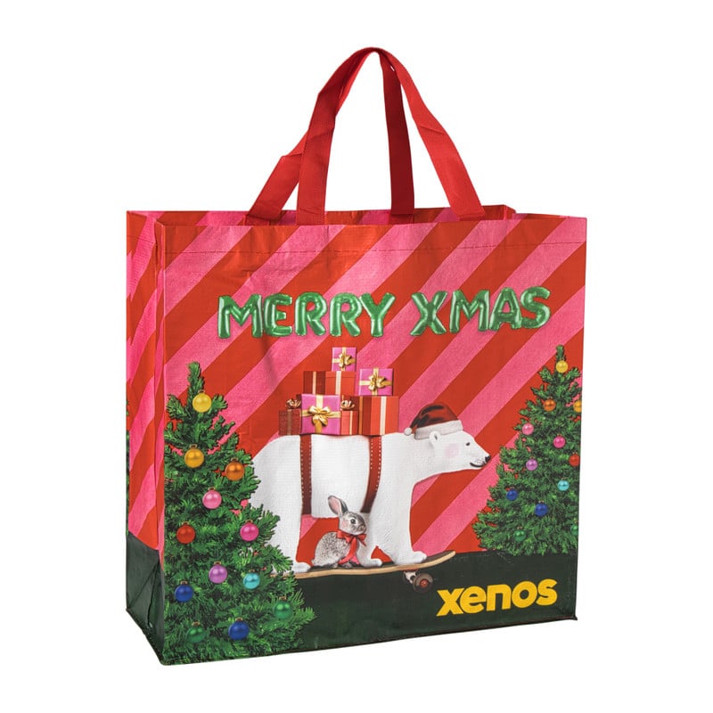 Kerst shopper - multikleur - 46x45x17 cm