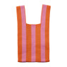 Tas gestreept klein - roze/oranje - 34x20 cm
