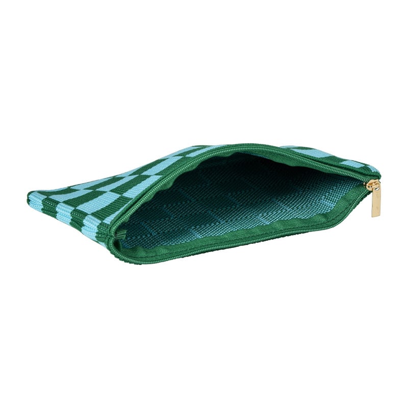 Etui geblokt - groen/blauw - 12x19 cm