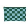 Etui geblokt - groen/blauw - 12x19 cm