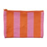 Etui gestreept - roze/oranje - 12x19 cm