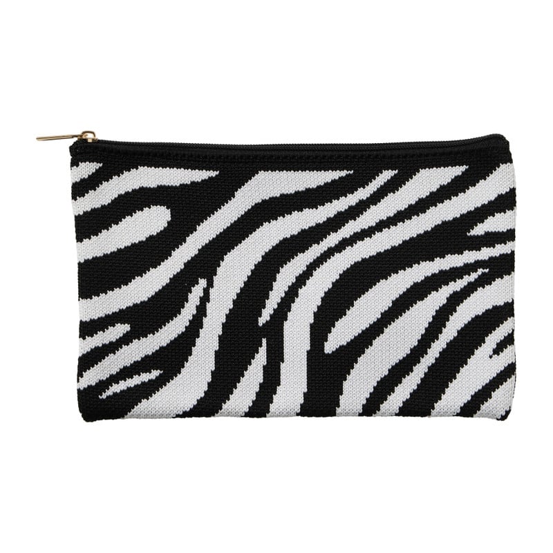 Etui zebraprint - zwart/wit - 12x19 cm