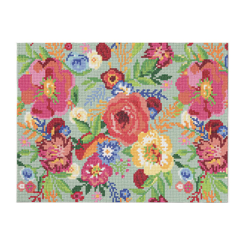 Diamond painting - gekleurde bloemen - 40x30 cm 
