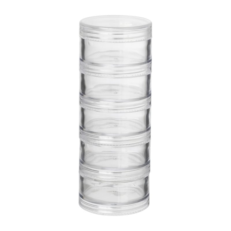 Opbergbakjes rond - 5 stuks - 5x5x12.8 cm