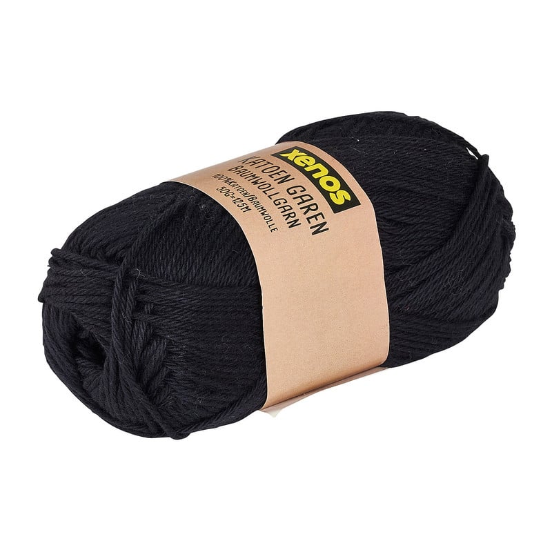 Garen katoen - zwart - 50 gram - 125 meter
