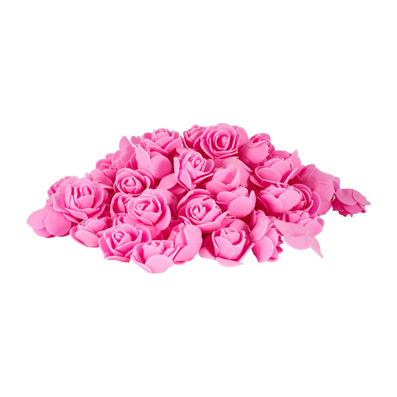 Foam roosjes roze - set van 100