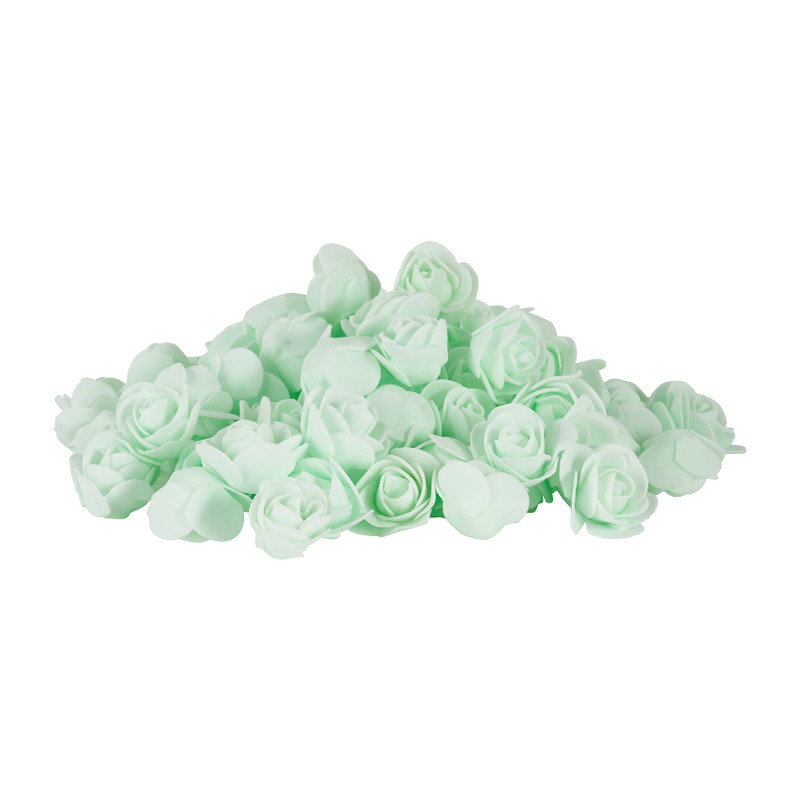 Foam roosjes mintgroen - set van 100