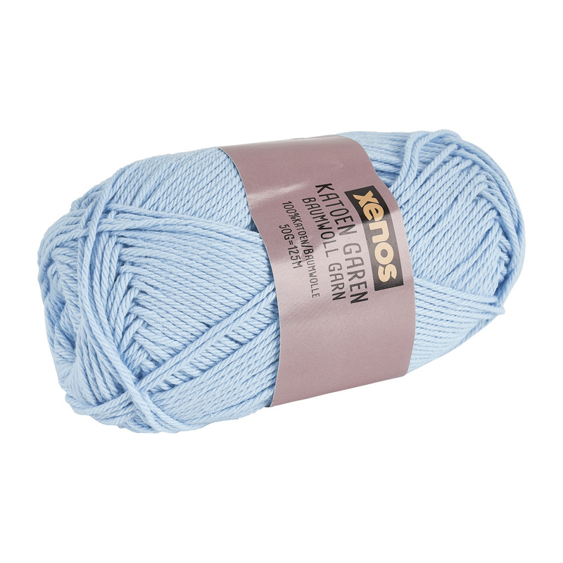 Garen katoen - babyblauw - 50 gram - 125 meter