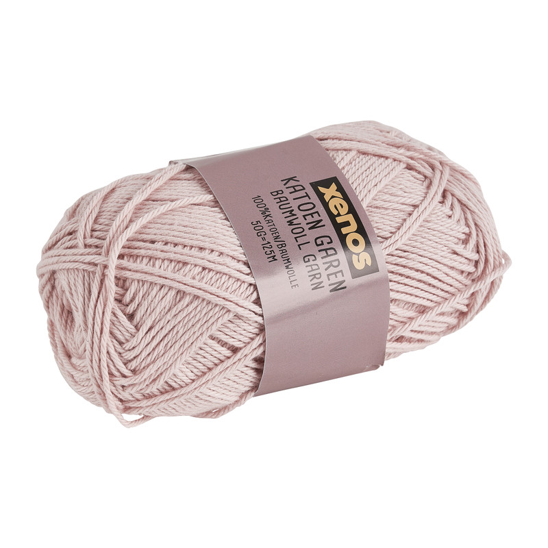 Garen katoen - babyroze - 50 gram - 125 meter