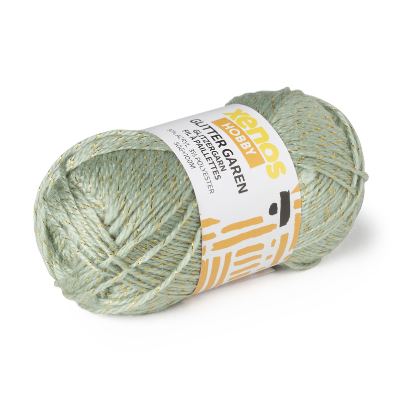 Garen met glitters - groen - 100 meter