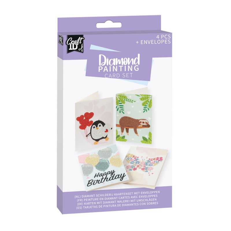 Diamond paint kaarten - 4 stuks - 18.1x13 cm