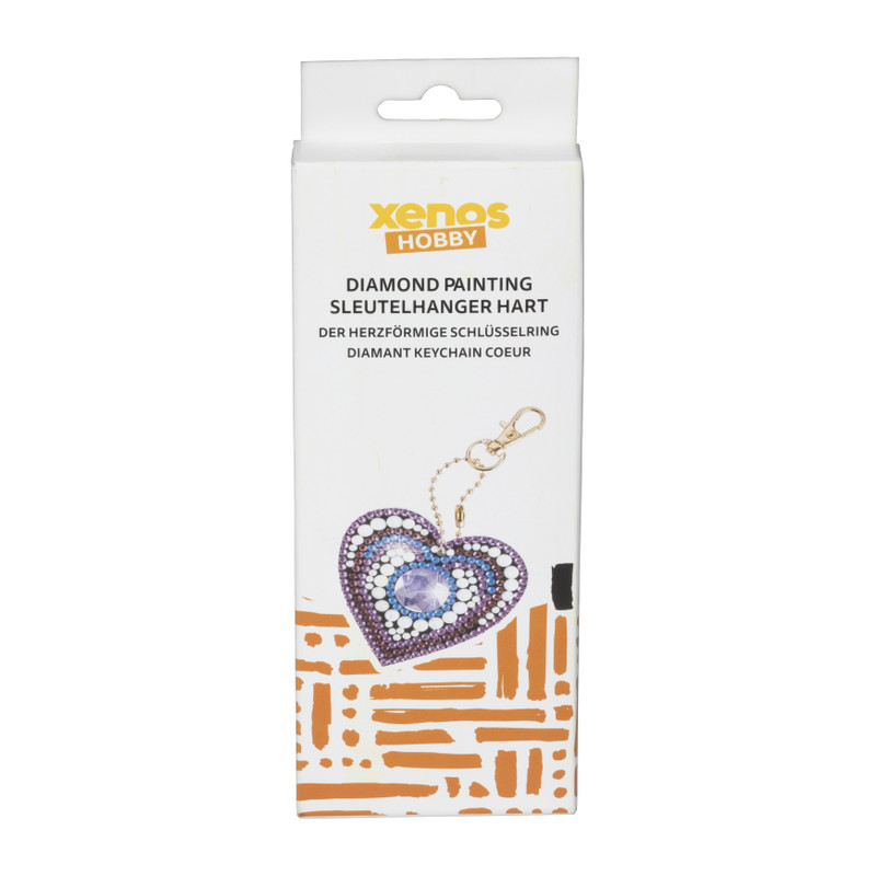 Sleutelhanger hart - diamond paint - 7x7 cm