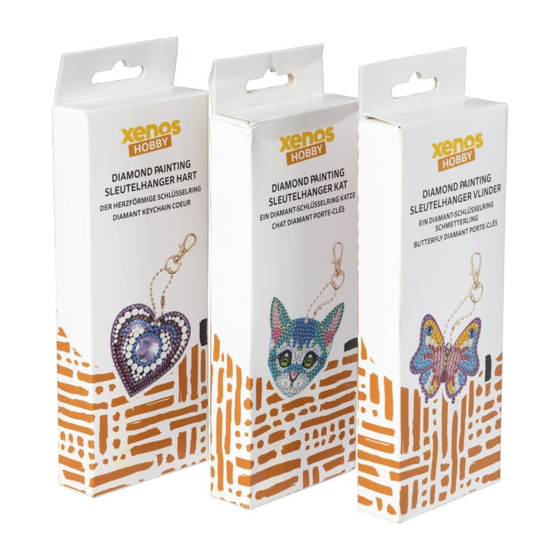 Sleutelhanger hart - diamond paint - 7x7 cm