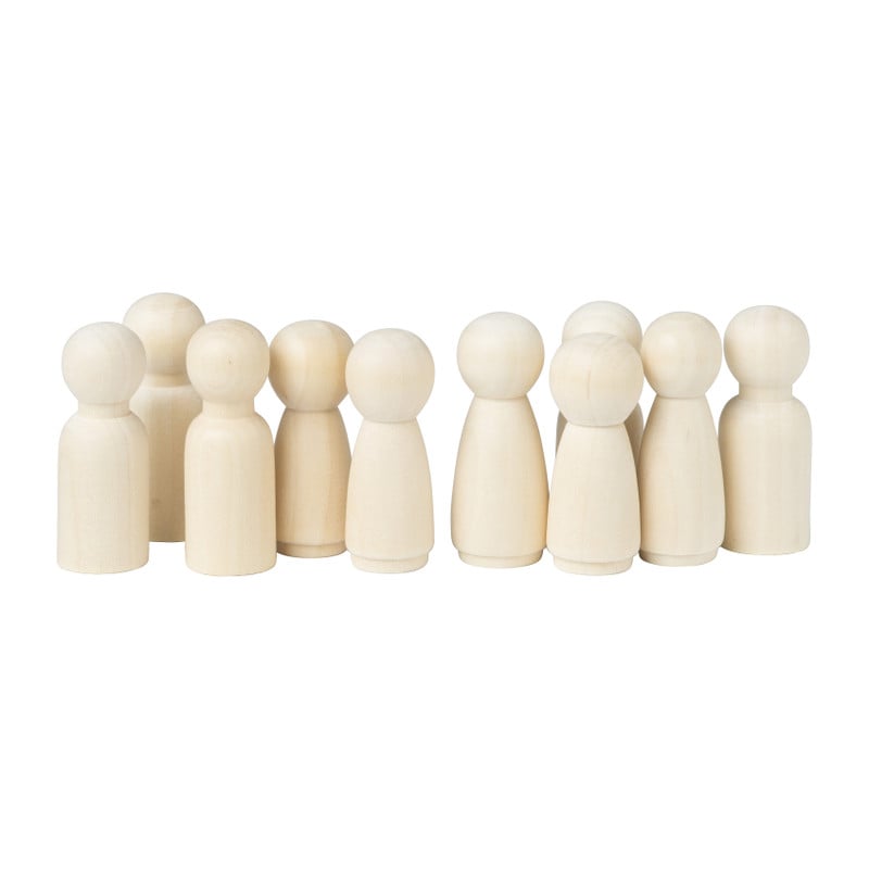 Houten kegelpoppen - set van 15 - 4.3 cm